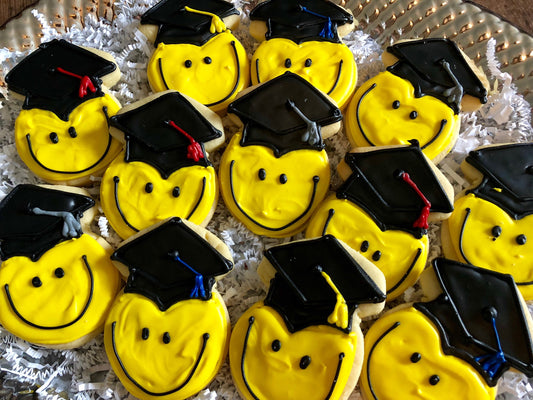2022 Graduation happy face Sugar Cookies