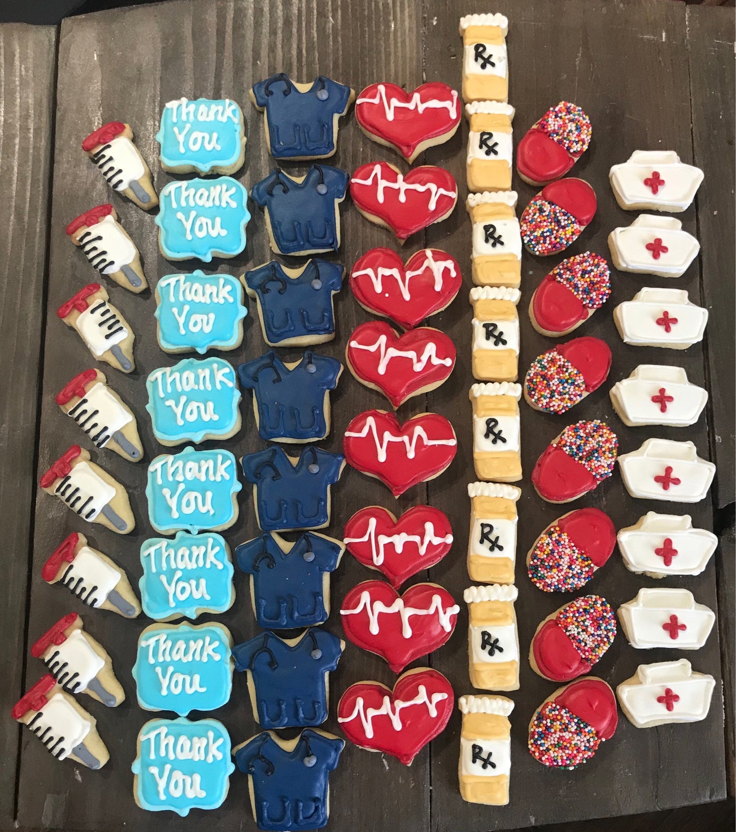 Thank you Docter/Nurse cookies for a tray