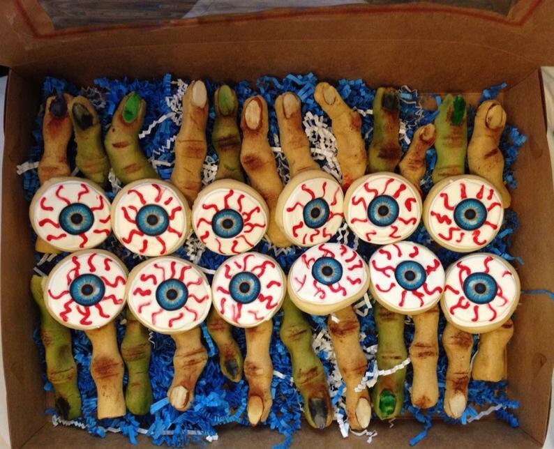 Halloween Sugar cookies Zombie/Witch fingers and Eyeballs