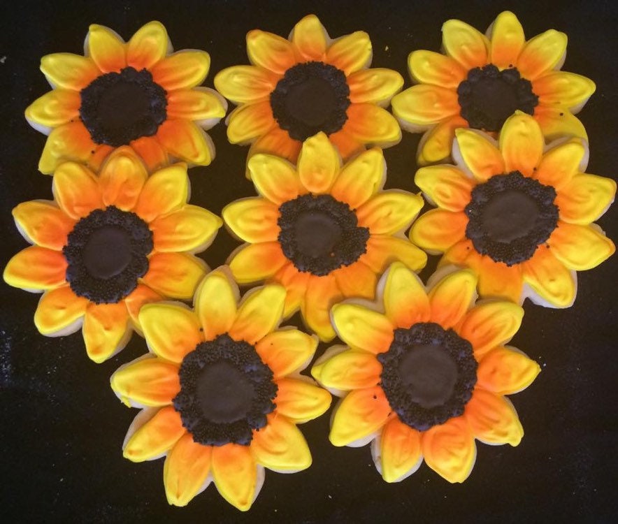Sunflower Sugar Cookies 1 dozen large