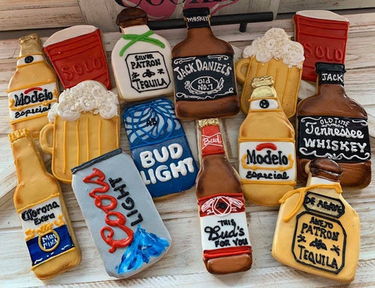 Alcohol themed Cookie Favors