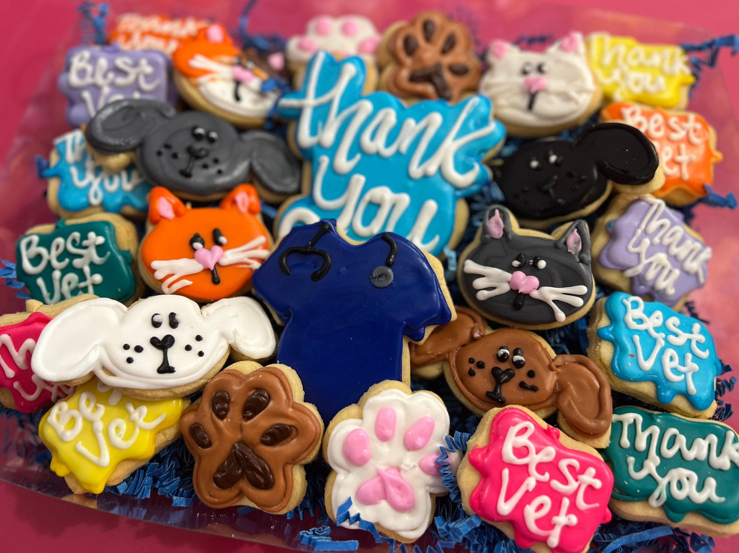 Thank you veterinarian dog/cat cookie gift box