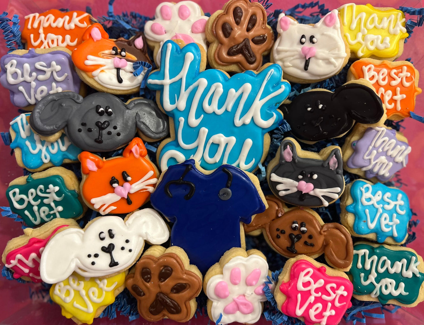 Thank you veterinarian dog/cat cookie gift box
