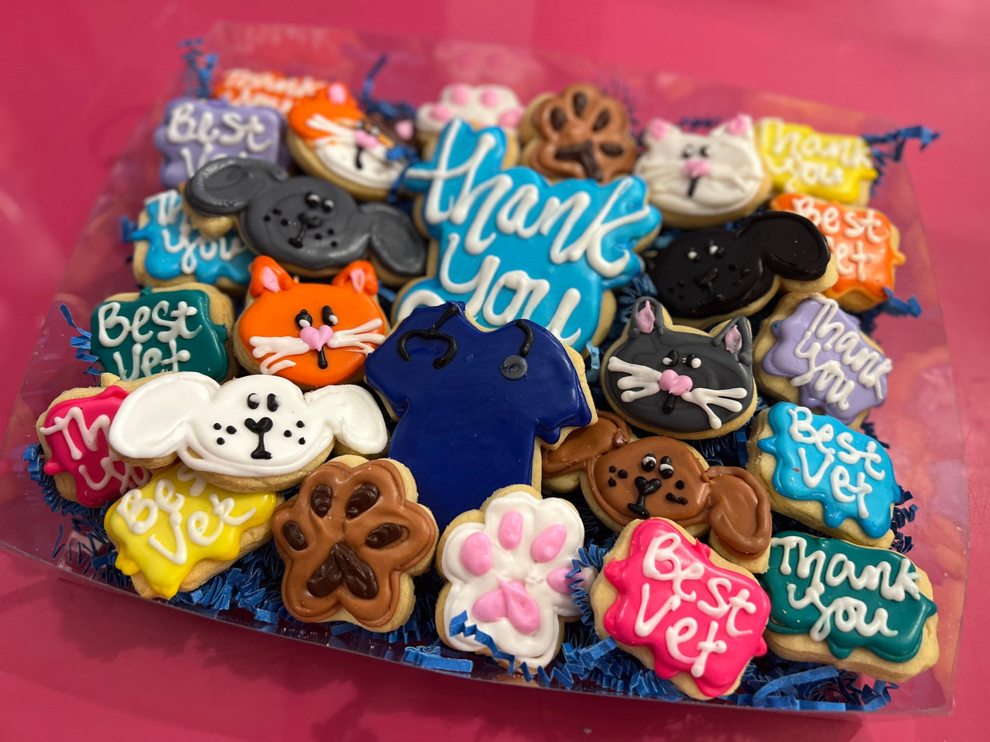 Thank you veterinarian dog/cat cookie gift box