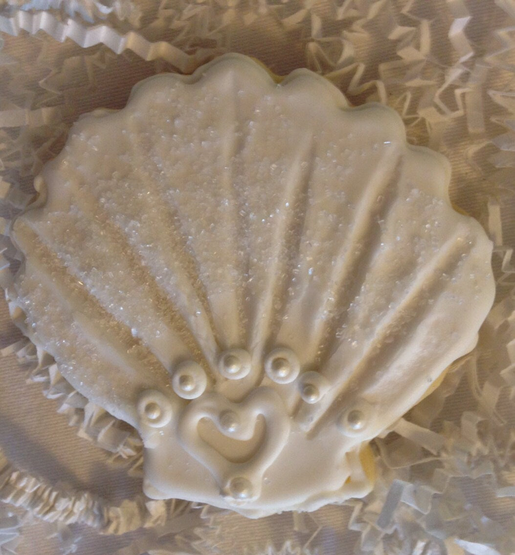 Shell Wedding, individually wrapped Favor Sugar Cookie