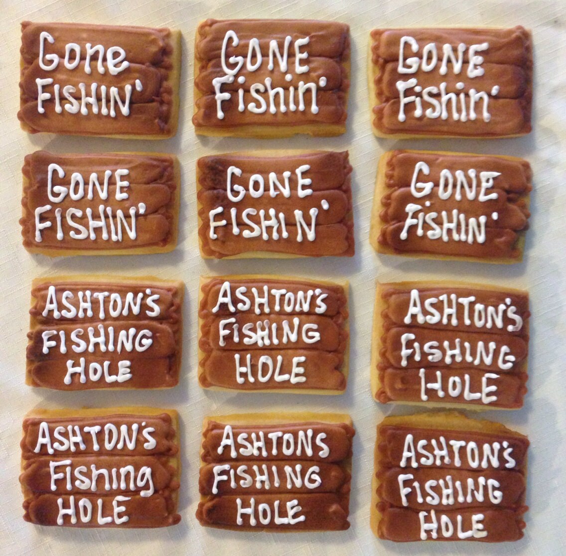 Gone Fishing Bass Cookies, Birthday, Fathers Day, Retirement Gift