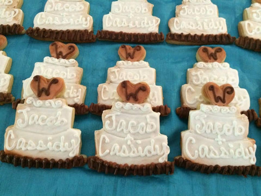 1 dozen Rustic Wedding Cake Cookies - Wedding shower food