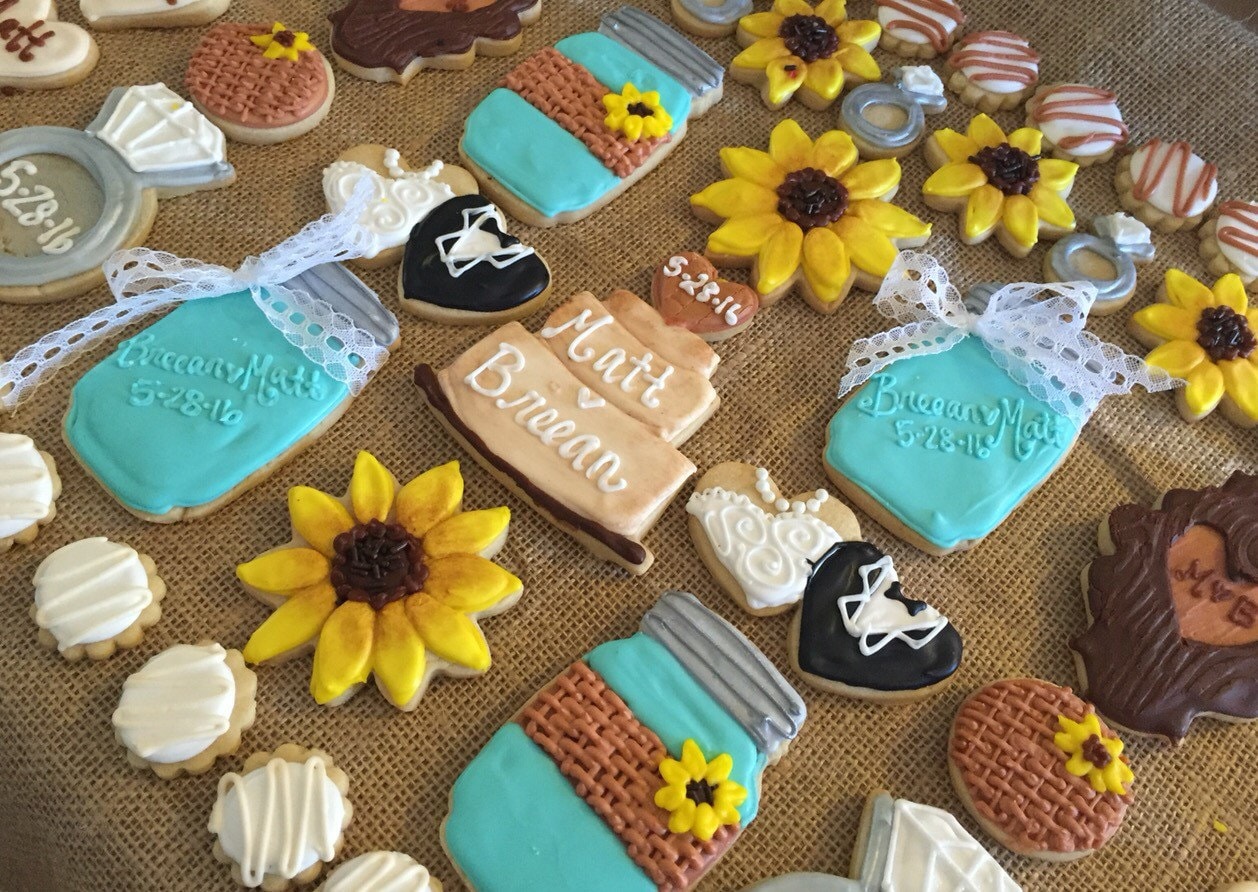 Rustic Wedding Cookies Burlap and Lace