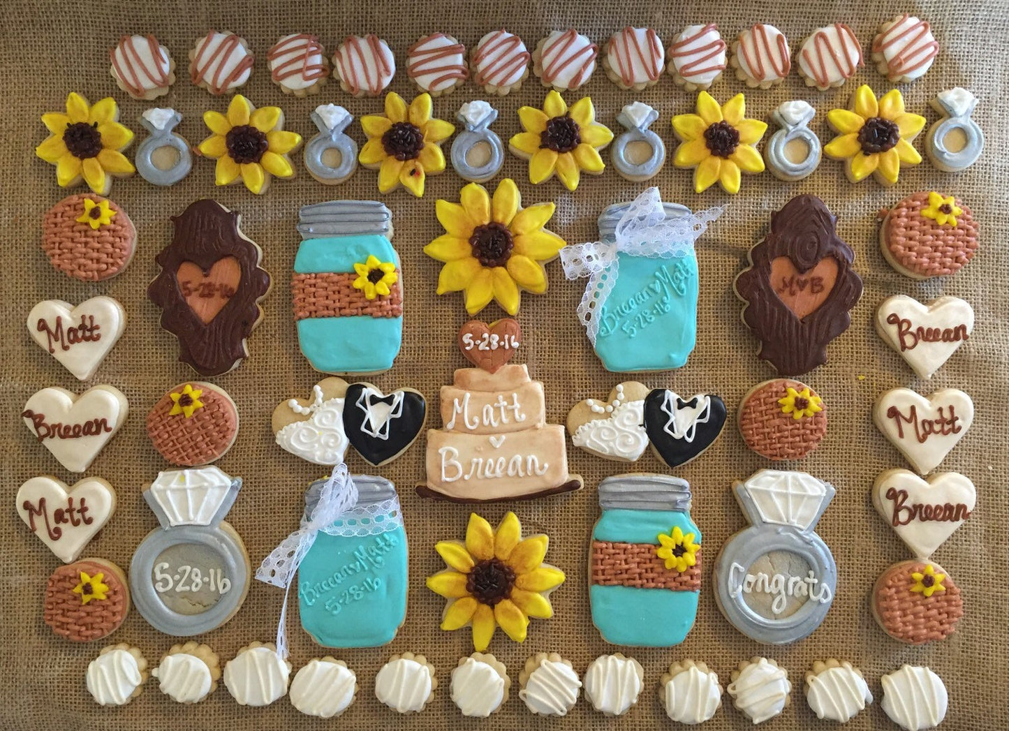 Rustic Wedding Cookies Burlap and Lace