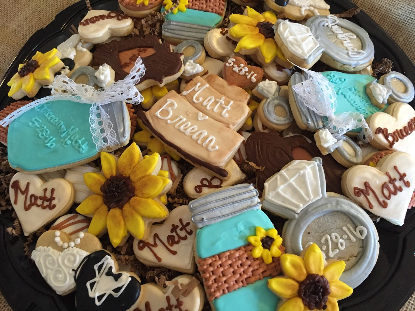 Rustic Wedding Cookies Burlap and Lace