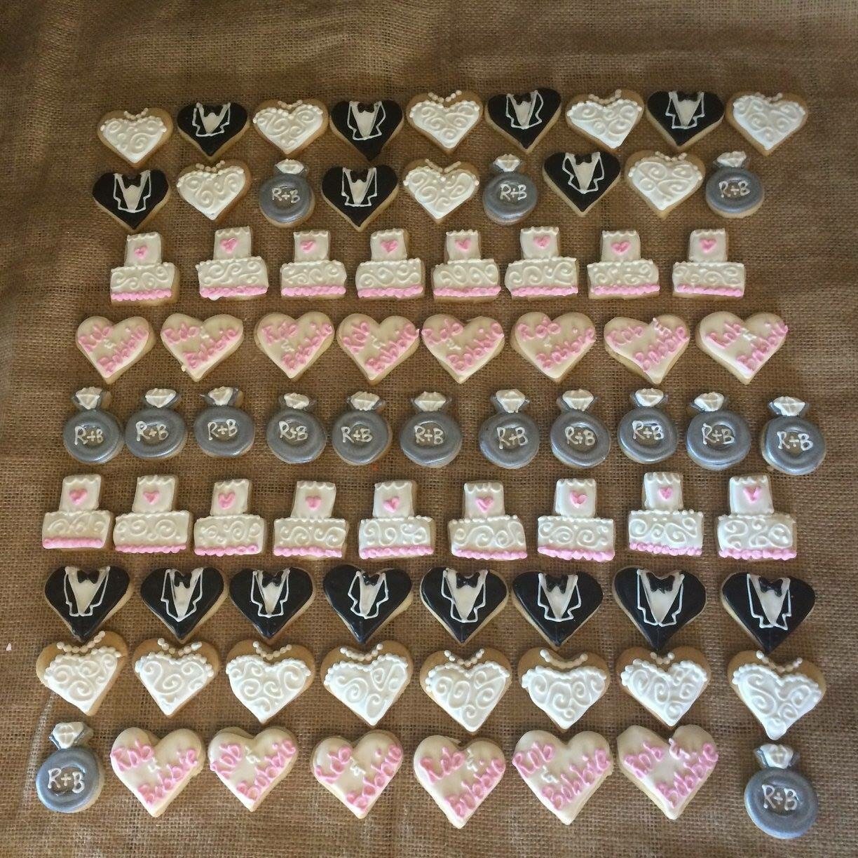 Wedding and engagement Small cookies for a tray 3 dozen 2" - Wedding shower food