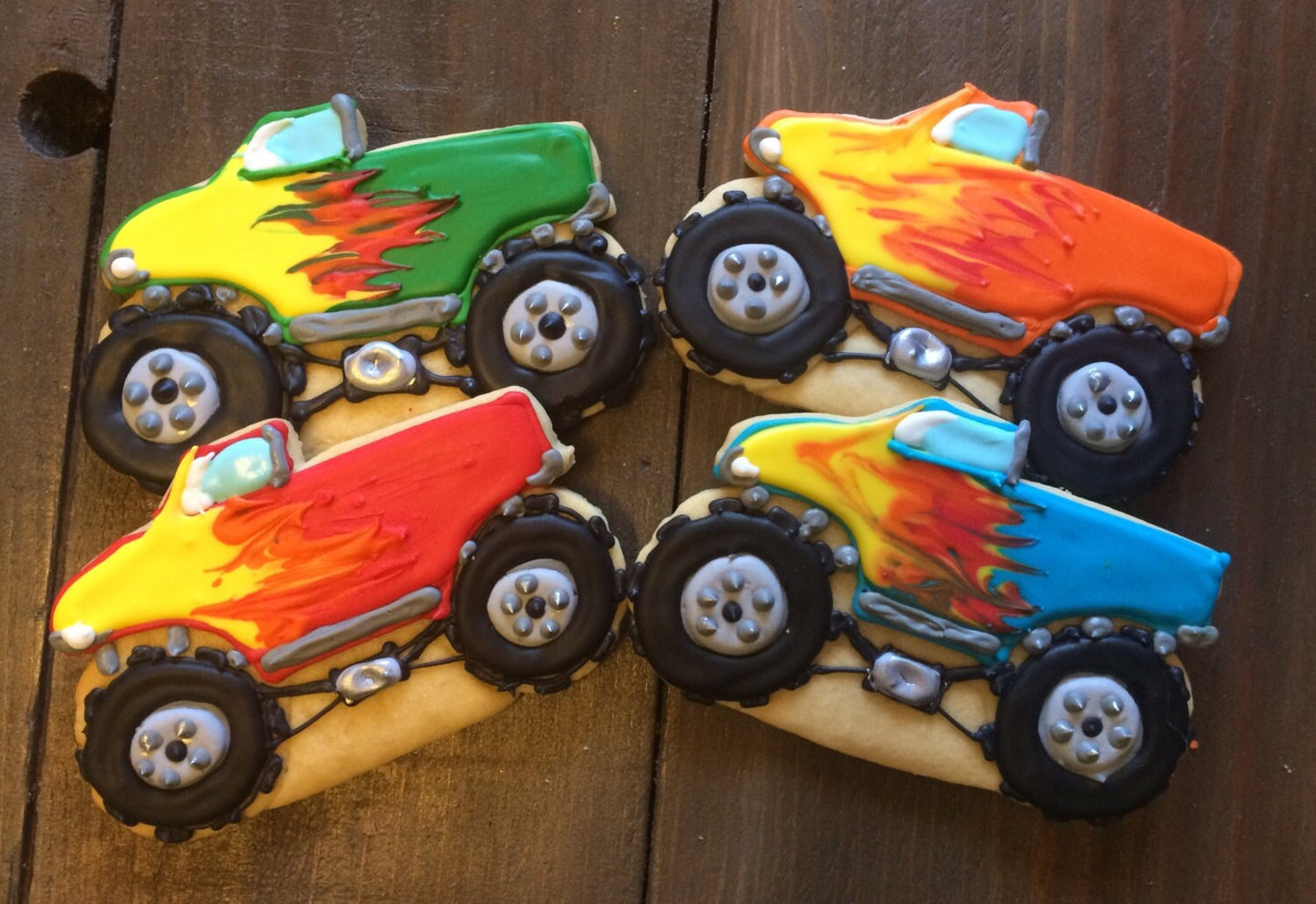 Monster Truck Cookies, Monster Truck Party, Monster Truck Birthday Sugar Cookies