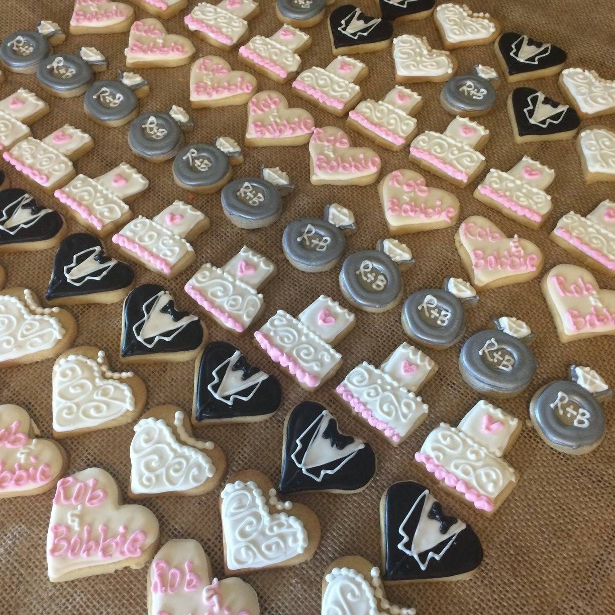 Wedding and engagement Small cookies for a tray 3 dozen 2" - Wedding shower food