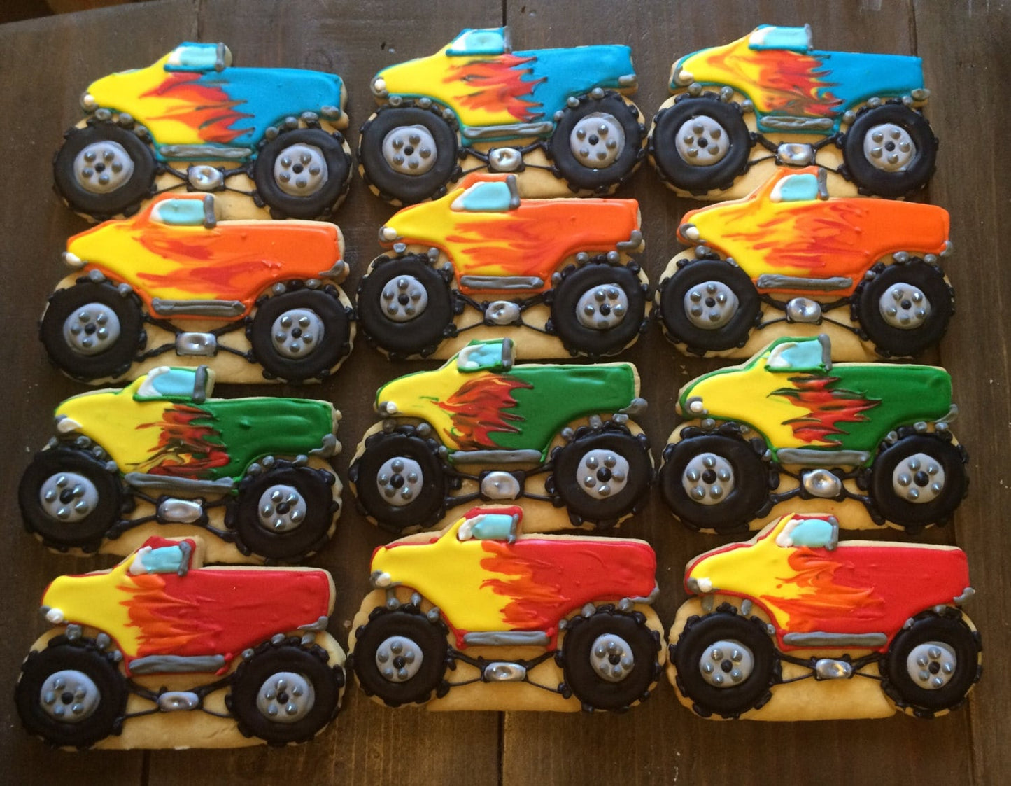 Monster Truck Cookies, Monster Truck Party, Monster Truck Birthday Sugar Cookies