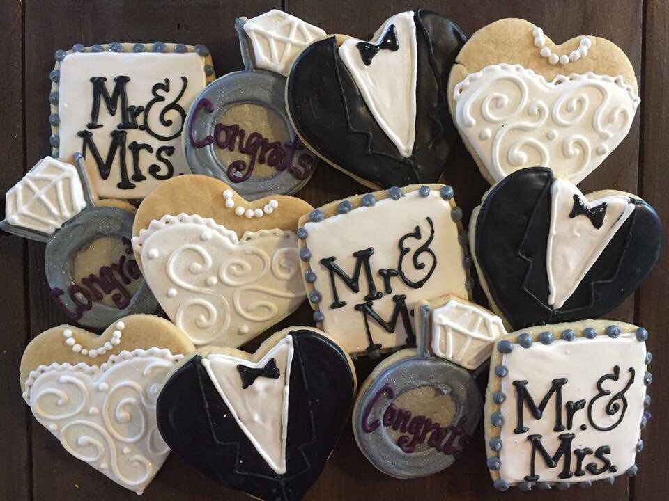 Engagement or Wedding sugar cookie favors 1 dozen