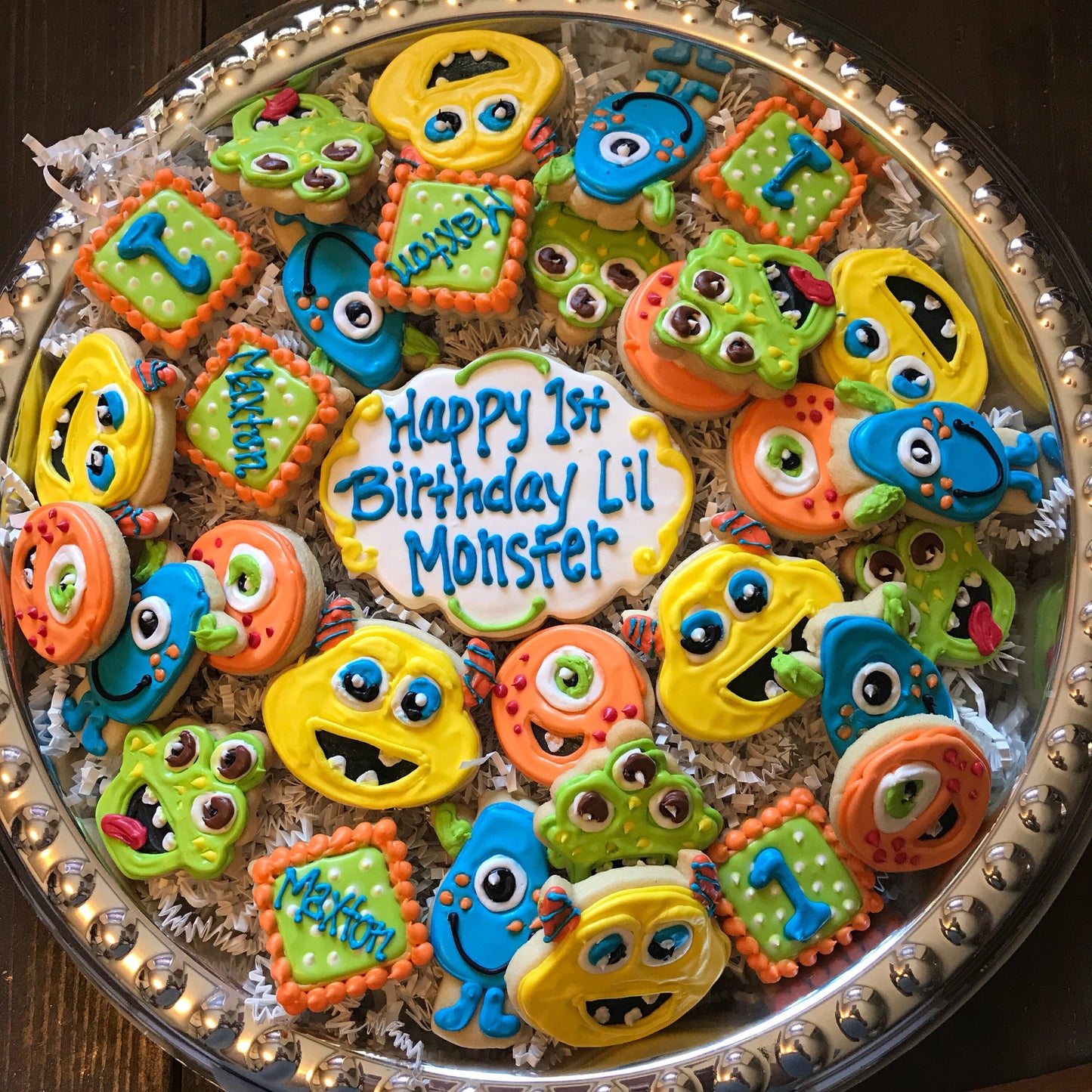 Our little Monster Birthday Cookie Tray