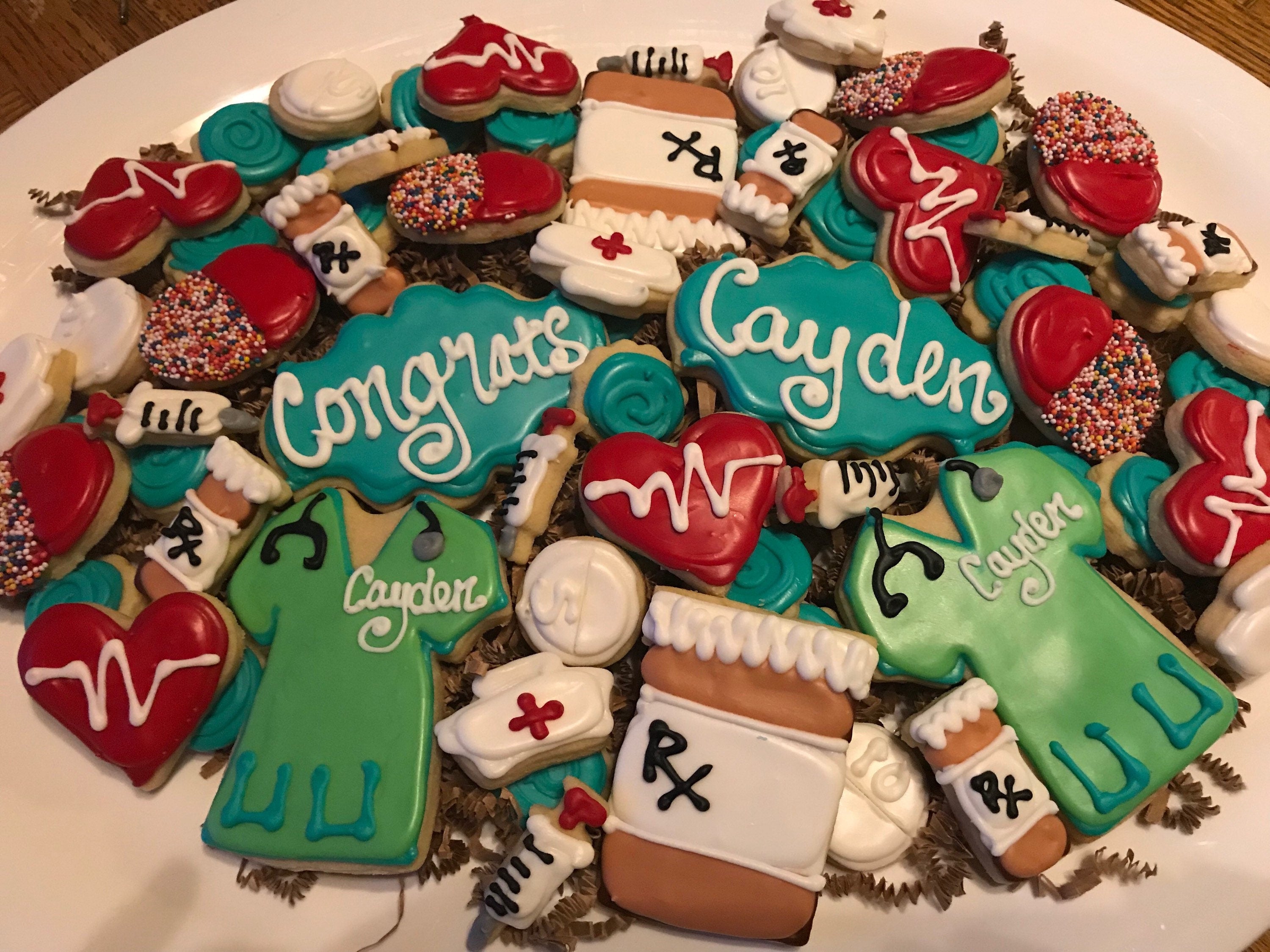 Medical School Nurse Graduation Sugar Cookies Crows Custom Cookie Co   Il Fullxfull.1442279013 Okii 