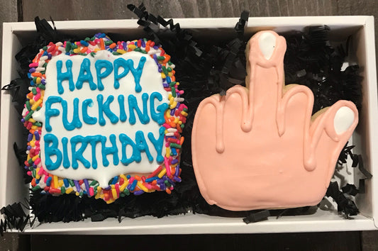 Happy F **king Birthday cookies set