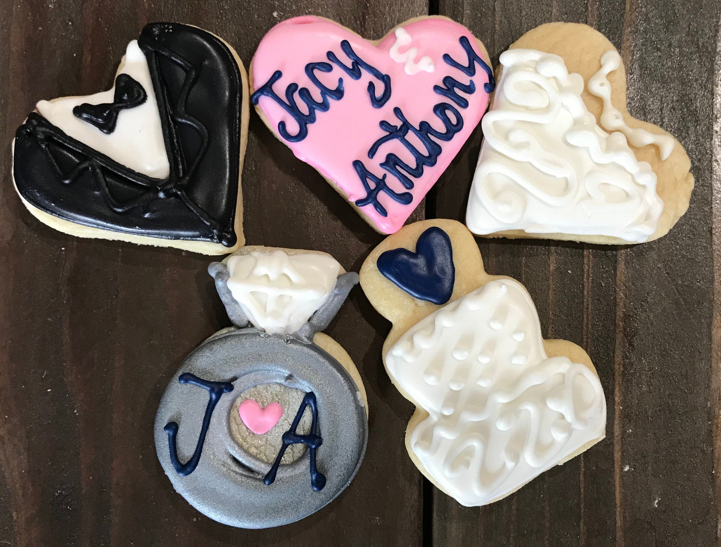 Wedding and engagement Small cookies for a tray 3 dozen 2" - Wedding shower food