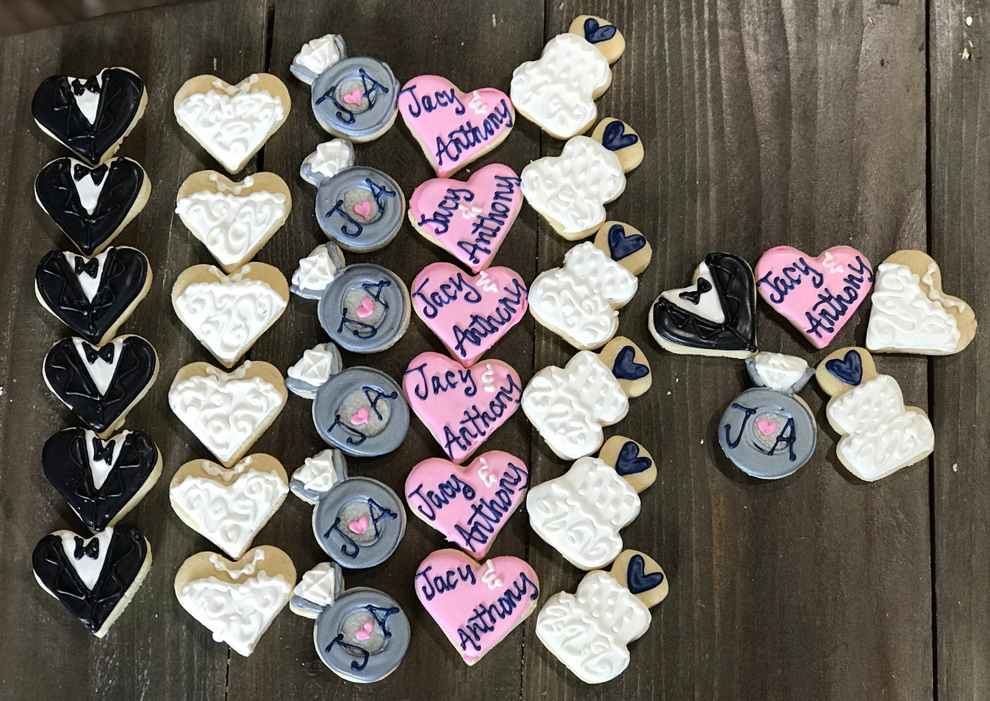 Wedding and engagement Small cookies for a tray 3 dozen 2" - Wedding shower food