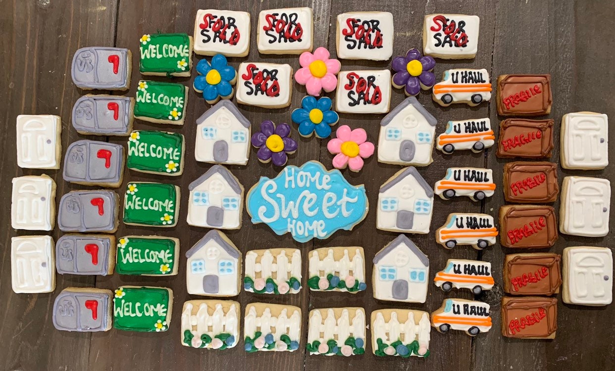 House warming/ open house  sugar cookies for a tray