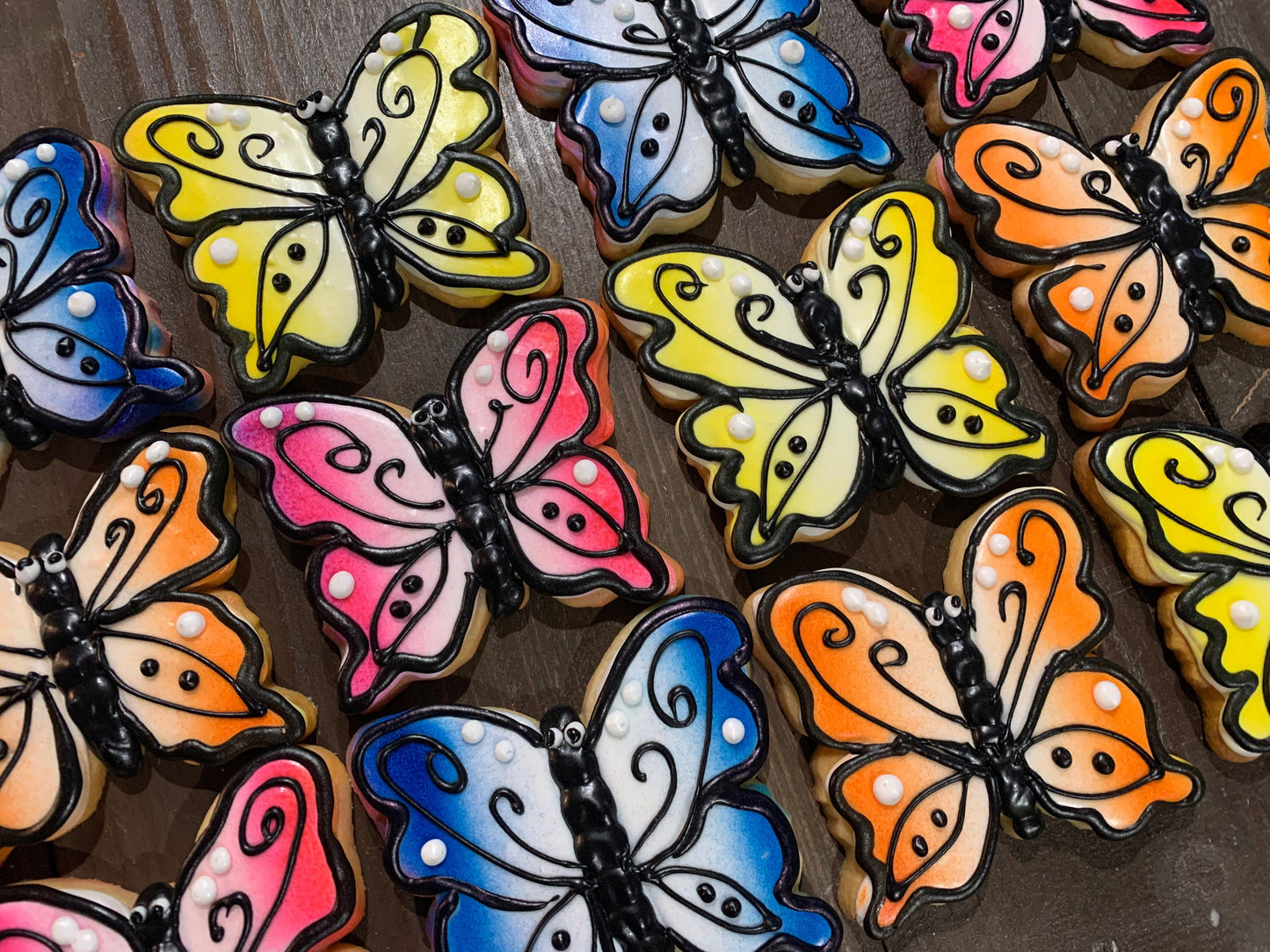 One Dozen Large Butterfly, individually wrapped Sugar Cookie Favors