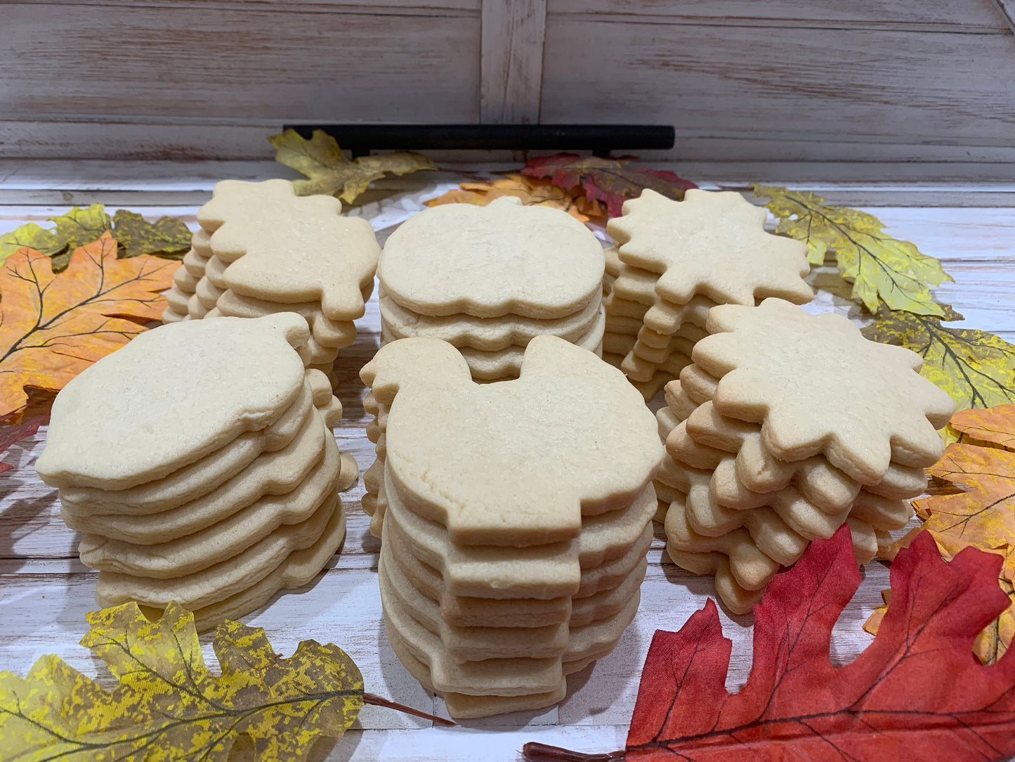 Undecorated Thanksgiving Sugar Cookies 3 Dozen