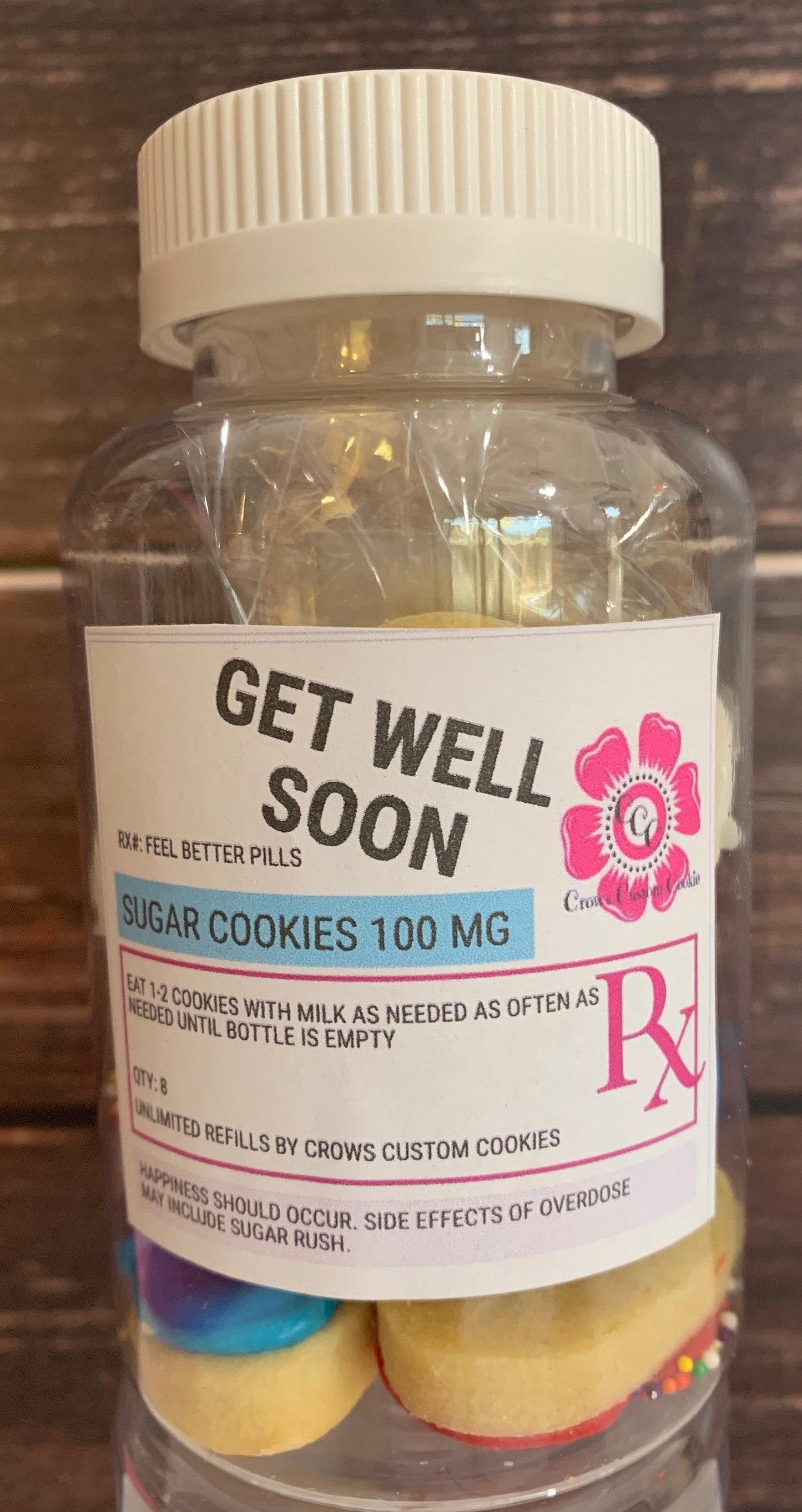 Get well Soon cookie RX bottle