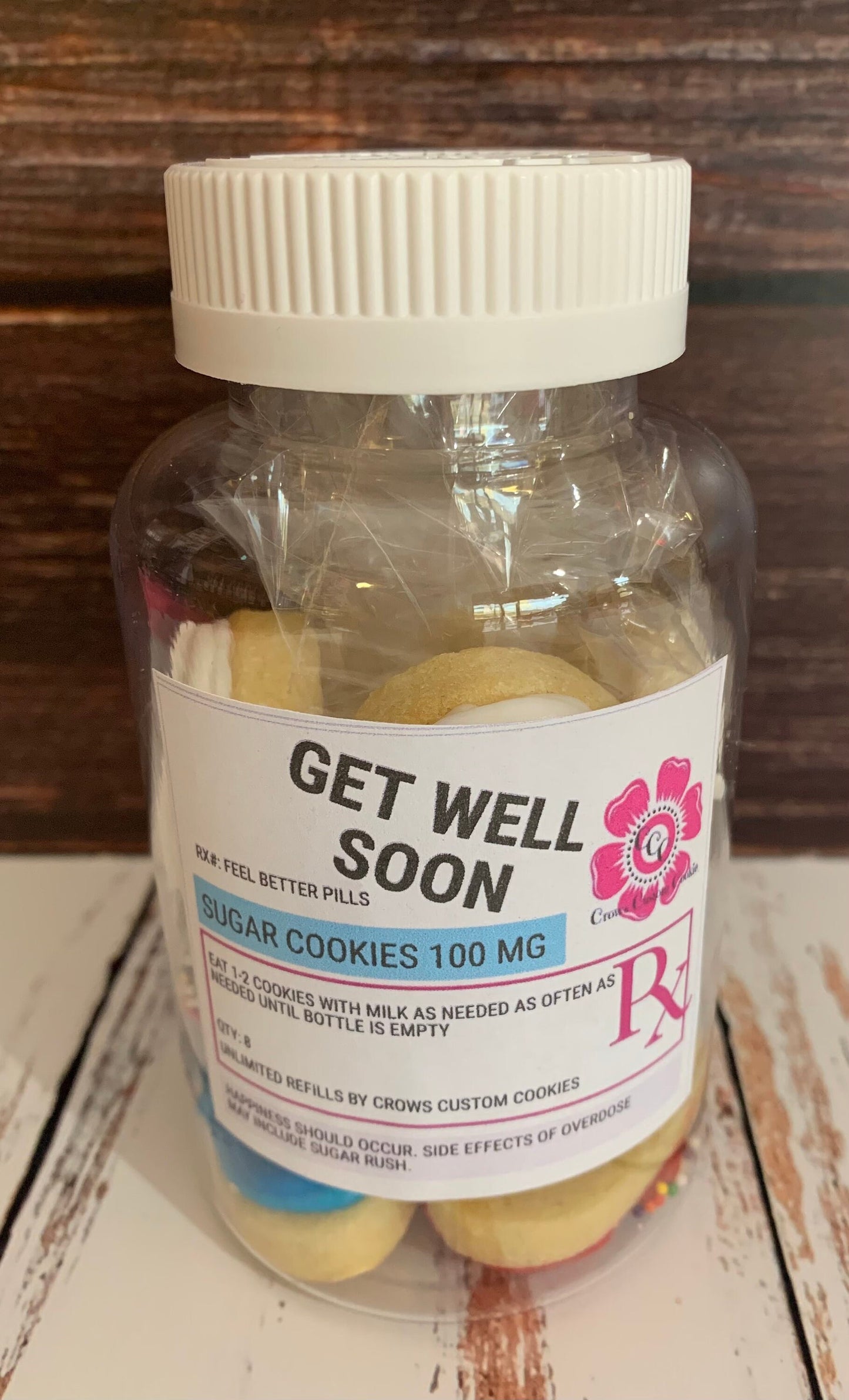 Get well Soon cookie RX bottle