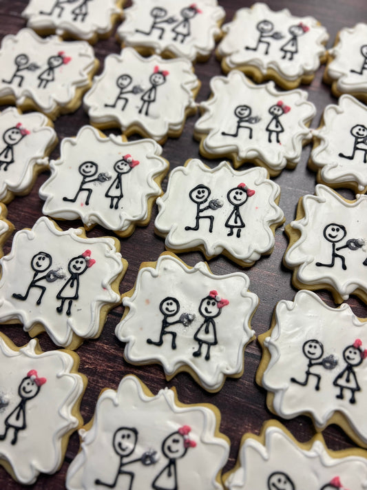 Engagement party proposal sugar cookie favors