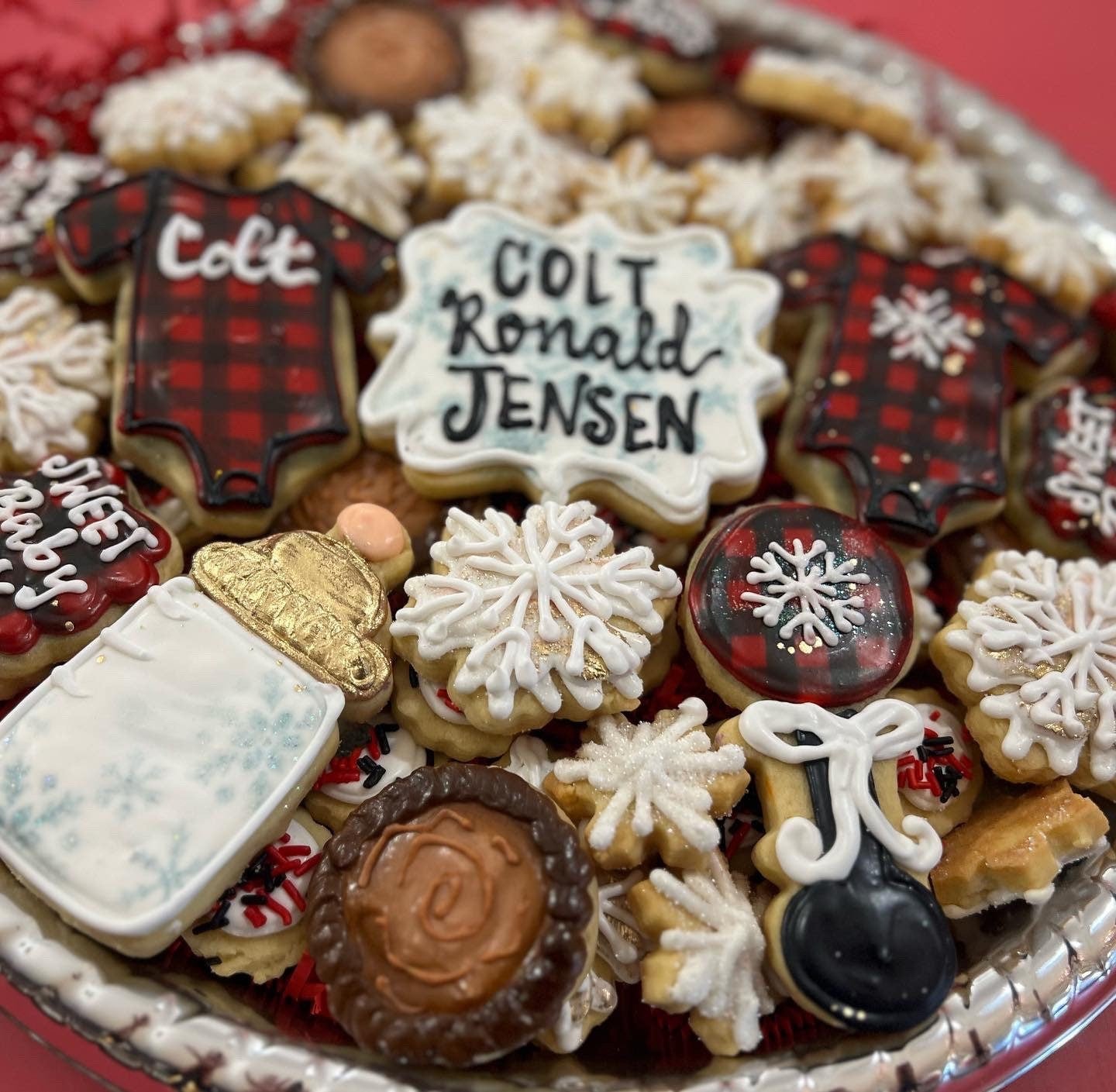 Baby buffalo plaid Cookies For Tray