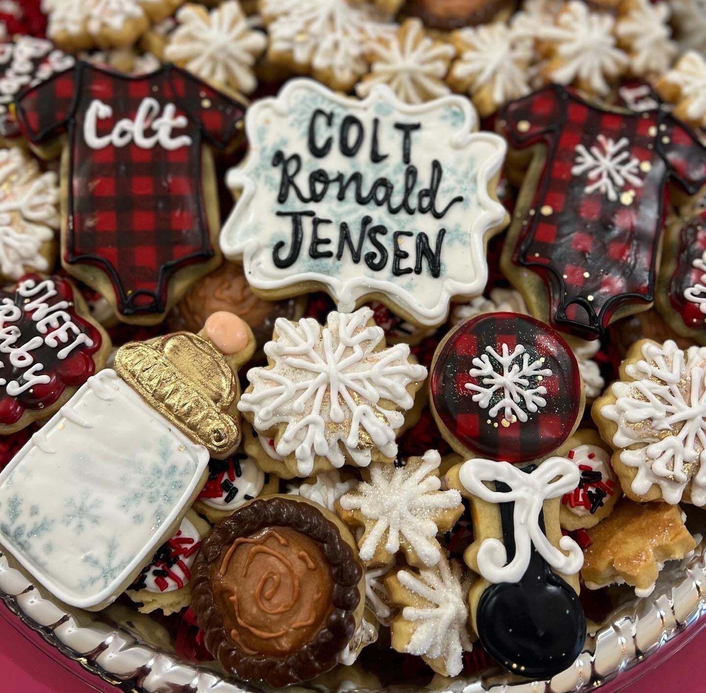 Baby buffalo plaid Cookies For Tray