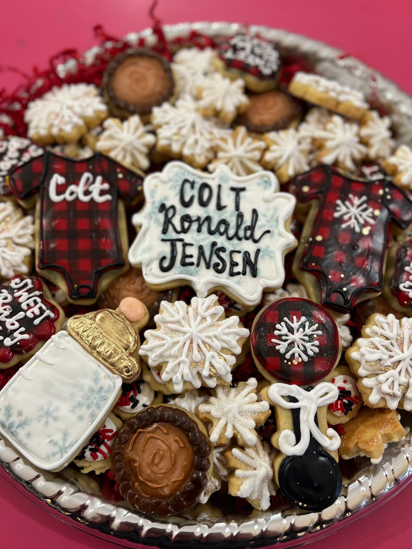 Baby buffalo plaid Cookies For Tray