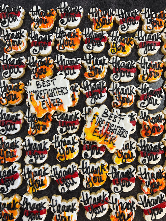 Firefighter Thank You cookies