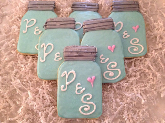 Mason Jar Personalized, individually wrapped Cookie Favors