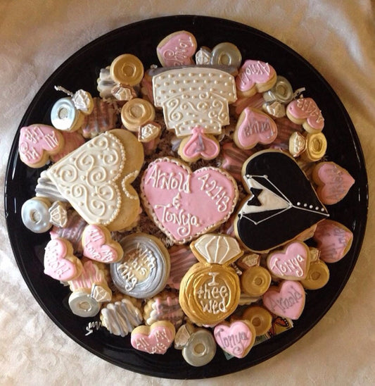 Wedding or engagement sugar cookies tray- Wedding shower food