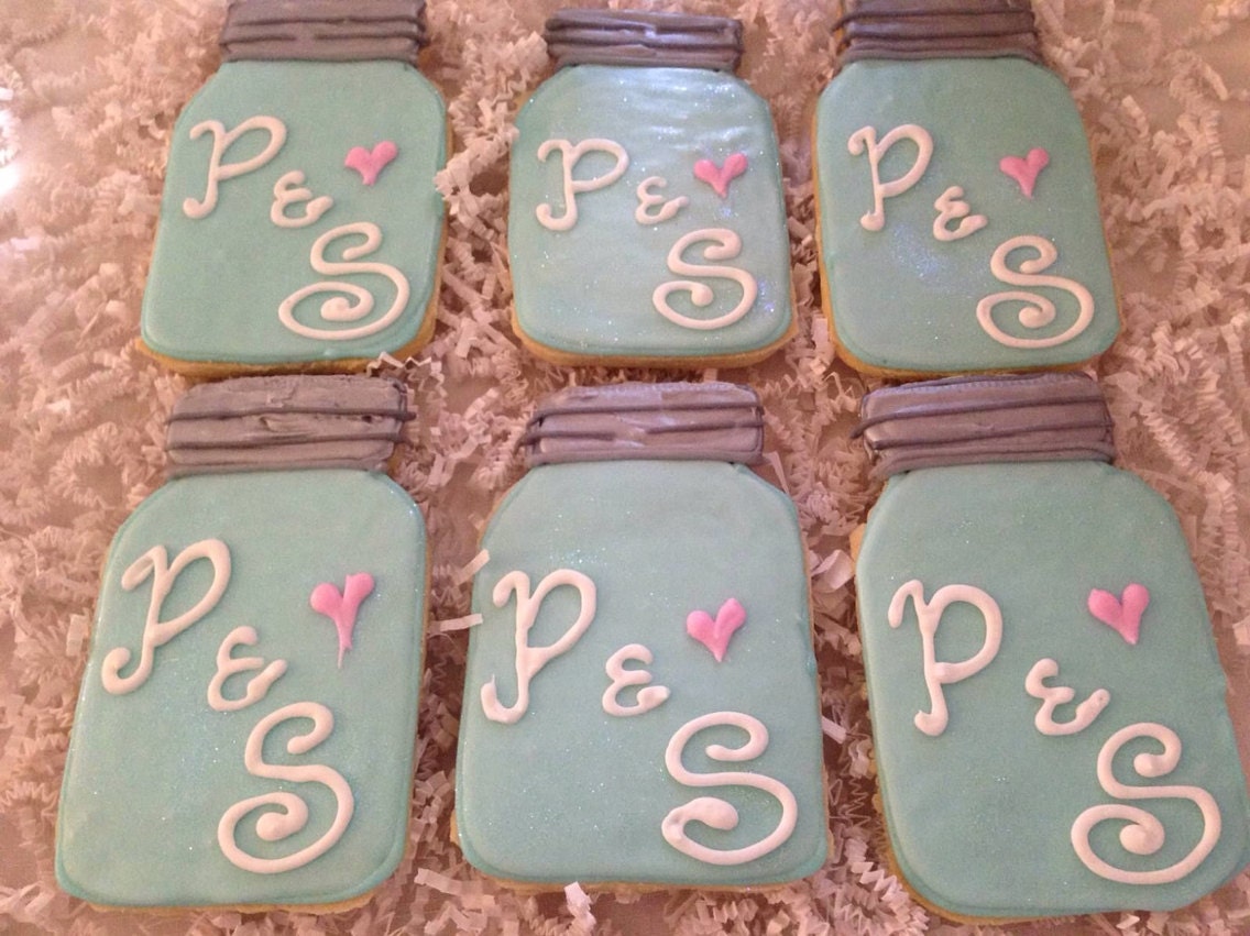 Mason Jar Personalized, individually wrapped Cookie Favors