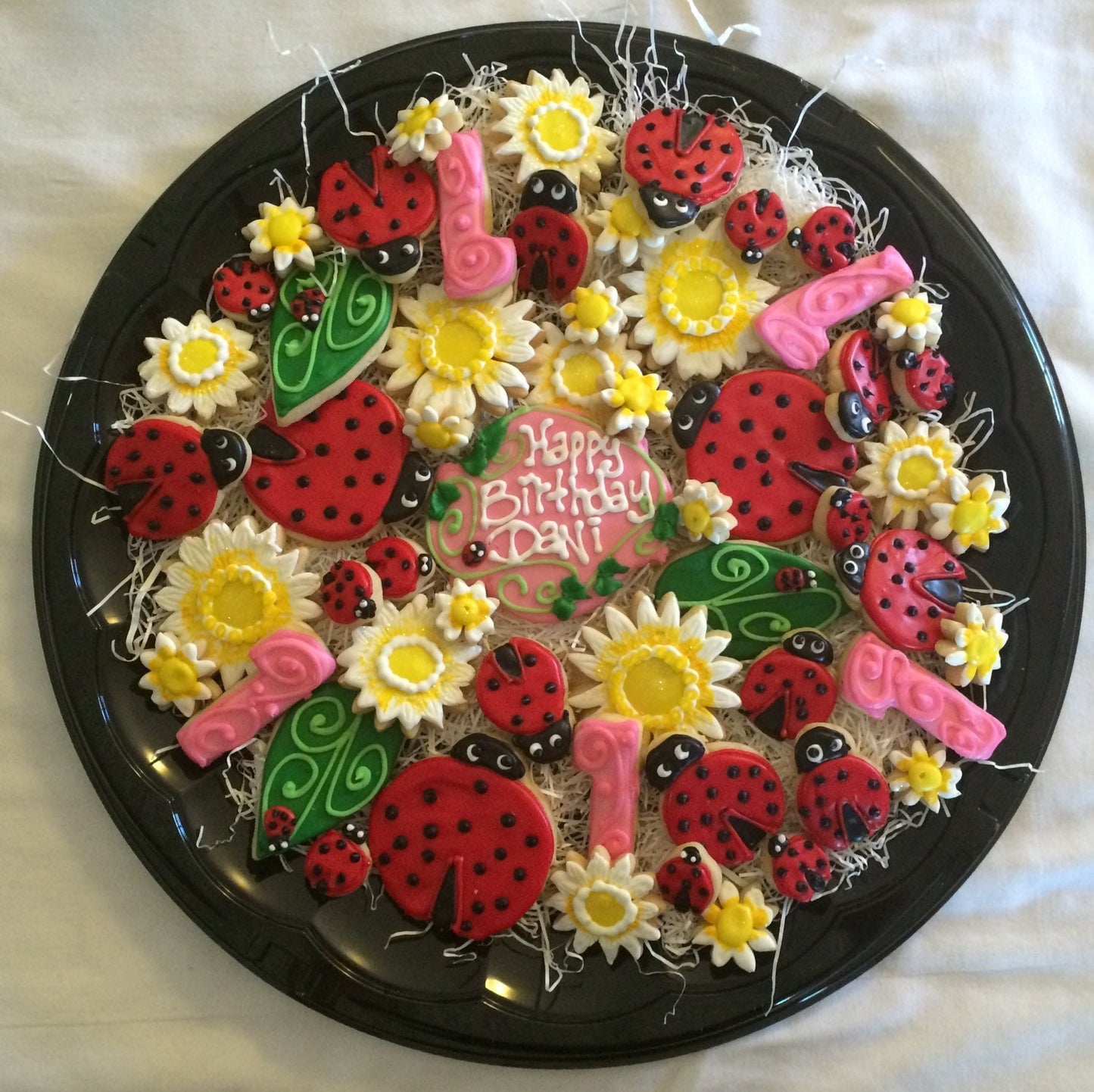 Lady Bug Birthday Sugar Cookie Tray